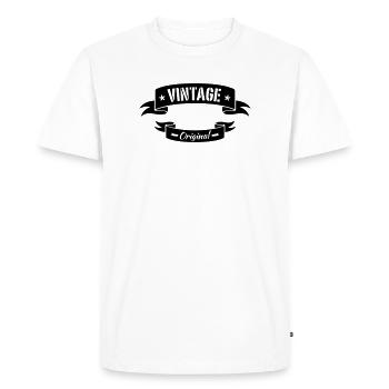 vintage - Men's Premium Organic T-Shirt - white - Front - Nico (187cm)