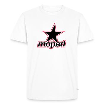Moped Star (3c) - Men's Premium Organic T-Shirt - white - Front - Nico (187cm)