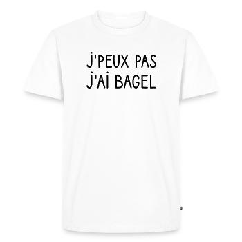 T-shirt j'peux pas j'ai Bagel idéecadeau humour - T-shirt Premium bio Homme - blanc - Devant - Nico (187cm)
