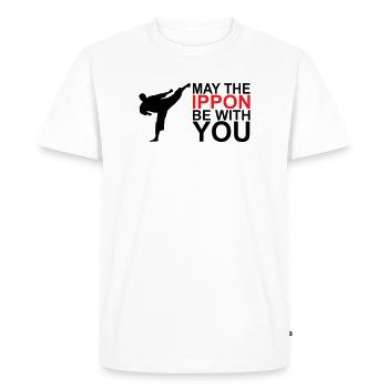 May the Ippon be with you - Men's Premium Organic T-Shirt - white - Front - Nico (187cm)