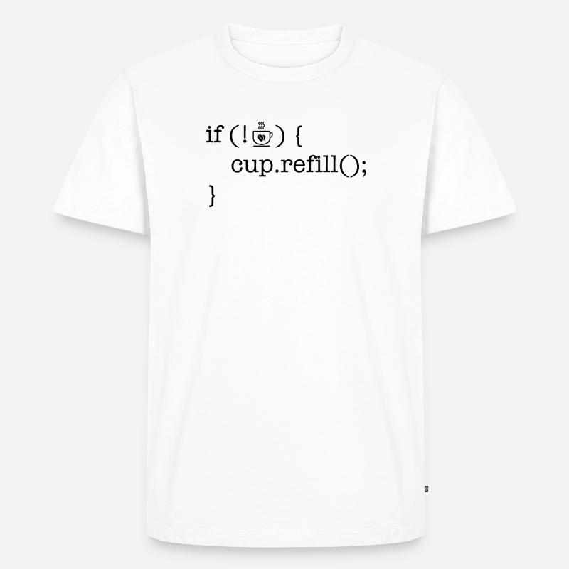 Coffee code software developer humor - Men's Premium Organic T-Shirt - white
