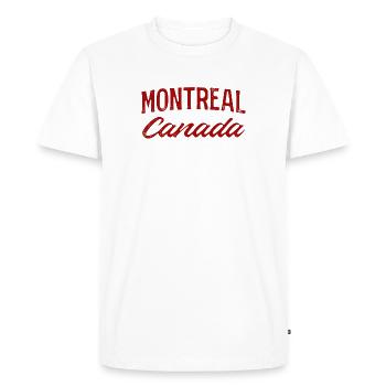 Montreal Canada Vintage Script - Men's Premium Organic T-Shirt - white - Front - Nico (187cm)