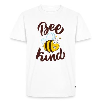 Funny Bee Saying Bee Child - Men's Premium Organic T-Shirt - white - Front - Nico (187cm)