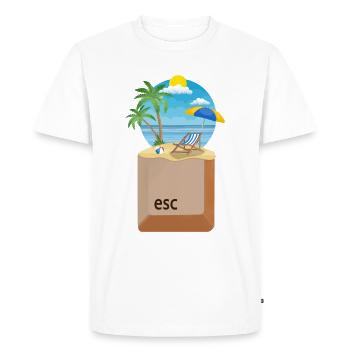 Vacation from the office - Men's Premium Organic T-Shirt - white - Front - Nico (187cm)