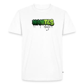 Nantes Graffiti Art Design - T-shirt Premium bio Homme - blanc - Devant - Nico (187cm)