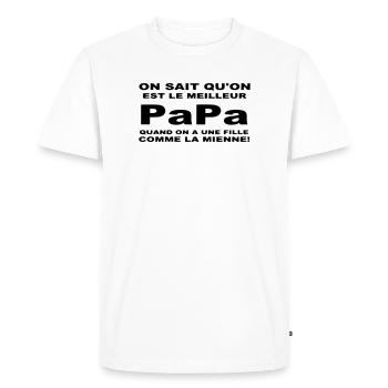 Meilleur papa - T-shirt Premium bio Homme - blanc - Devant - Nico (187cm)
