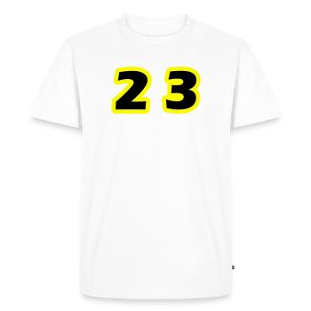 Symbole du chiffre 23 - T-shirt Premium bio Homme - blanc - Devant - Nico (187cm)