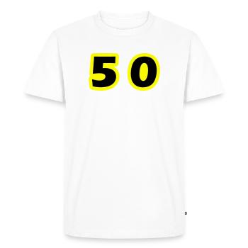 Symbole de 50 chiffres - T-shirt Premium bio Homme - blanc - Devant - Nico (187cm)