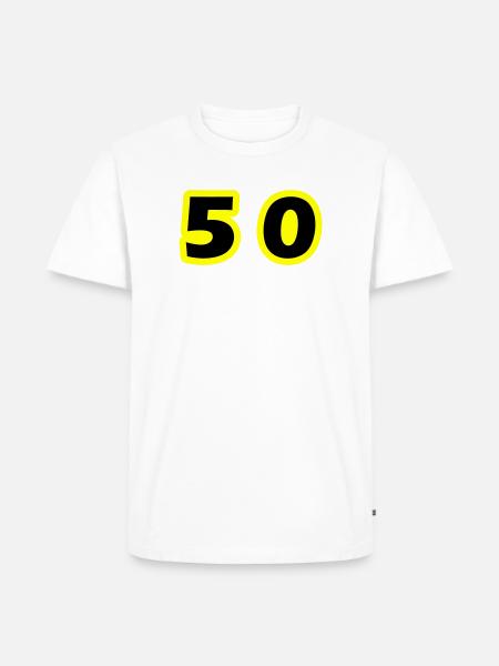 50 Number Symbol - Men's Premium Organic T-Shirt - white