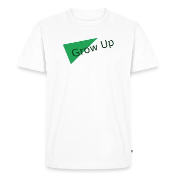 Motif du triangle vert grandissant - T-shirt Premium bio Homme - blanc - Devant - Nico (187cm)