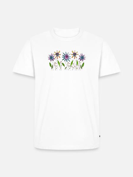 Blumen - Männer Premium Bio T-Shirt - Weiß