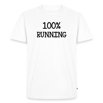 Course à Pied / Running / Jogging / Coureur - T-shirt Premium bio Homme - blanc - Devant - Nico (187cm)
