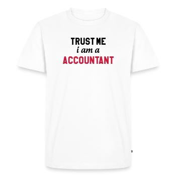 comptable / comptabilité / argent / Finance / Euro - T-shirt Premium bio Homme - blanc - Devant - Nico (187cm)