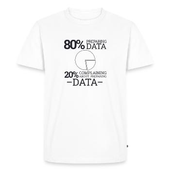 « Complaining Preparing Data » | Data Scientist - T-shirt Premium bio Homme - blanc - Devant - Nico (187cm)