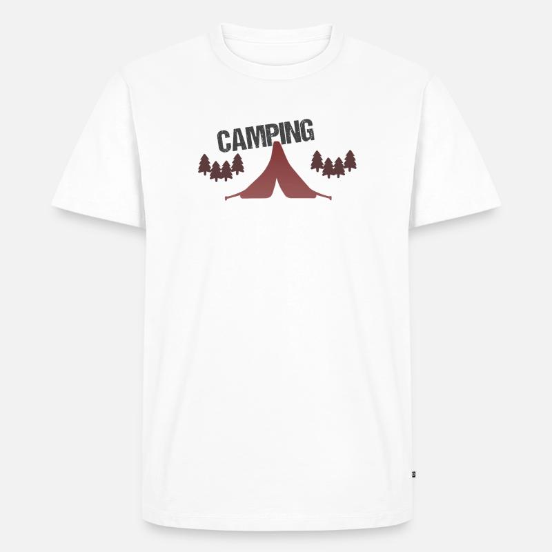 Sunset Forest Campingzelt - Männer Premium Bio T-Shirt - Weiß