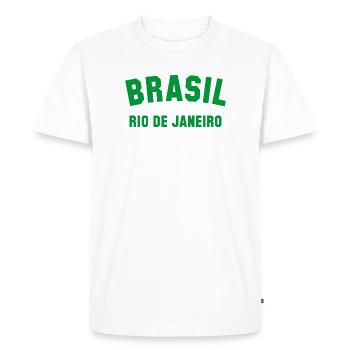 RIO DE JANEIRO, BRÉSIL - T-shirt Premium bio Homme - blanc - Devant - Nico (187cm)