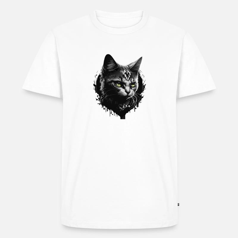 bad cat - Männer Premium Bio T-Shirt - Weiß