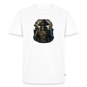 Pirate mort - T-shirt Premium bio Homme - blanc - Devant - Nico (187cm)