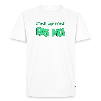 C'est sur c'est pas moi - T-shirt Premium bio Homme - blanc - Devant - Nico (187cm)