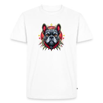 Bulldog Color Splash - T-shirt Premium bio Homme - blanc - Devant - Nico (187cm)