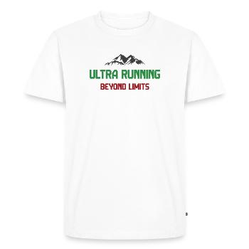 Ultra Running - Beyond Limits - Men's Premium Organic T-Shirt - white - Front - Nico (187cm)
