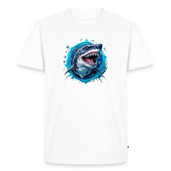 requin - T-shirt Premium bio Homme - blanc - Devant - Nico (187cm)