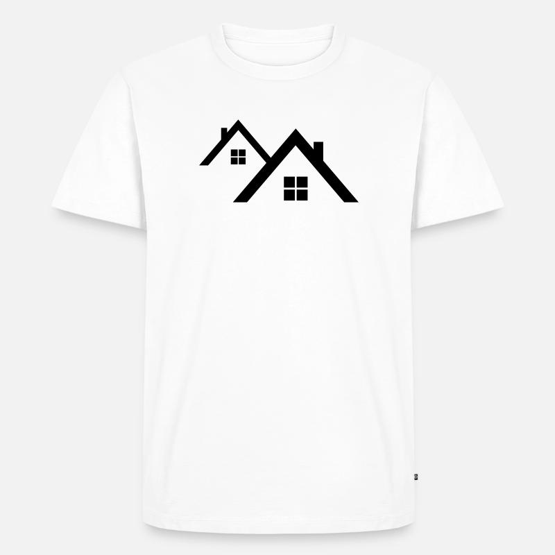 Dach - Männer Premium Bio T-Shirt - Weiß