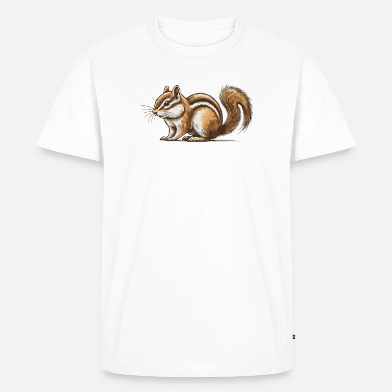 Streifenhörnchen - Männer Premium Bio T-Shirt - Weiß
