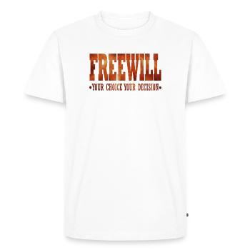 FreeWill - Men's Premium Organic T-Shirt - white - Front - Nico (187cm)