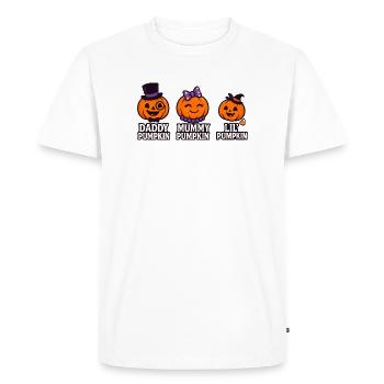Papa Citrouille Momie Citrouille Lil' Citrouille Famille - T-shirt Premium bio Homme - blanc - Devant - Nico (187cm)
