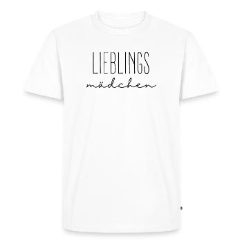Minimalist – Favorite Girl | Typogr Design - Men's Premium Organic T-Shirt - white - Front - Nico (187cm)