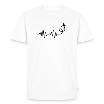 Avion Voltige ECG Heartbeat Pilot - T-shirt Premium bio Homme - blanc - Devant - Nico (187cm)