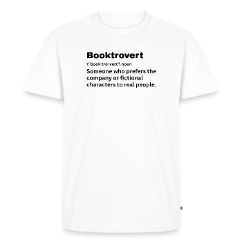 Book Lover Booktrovert Bookworm Bookish Introvert  - Men's Premium Organic T-Shirt - white - Front - Nico (187cm)