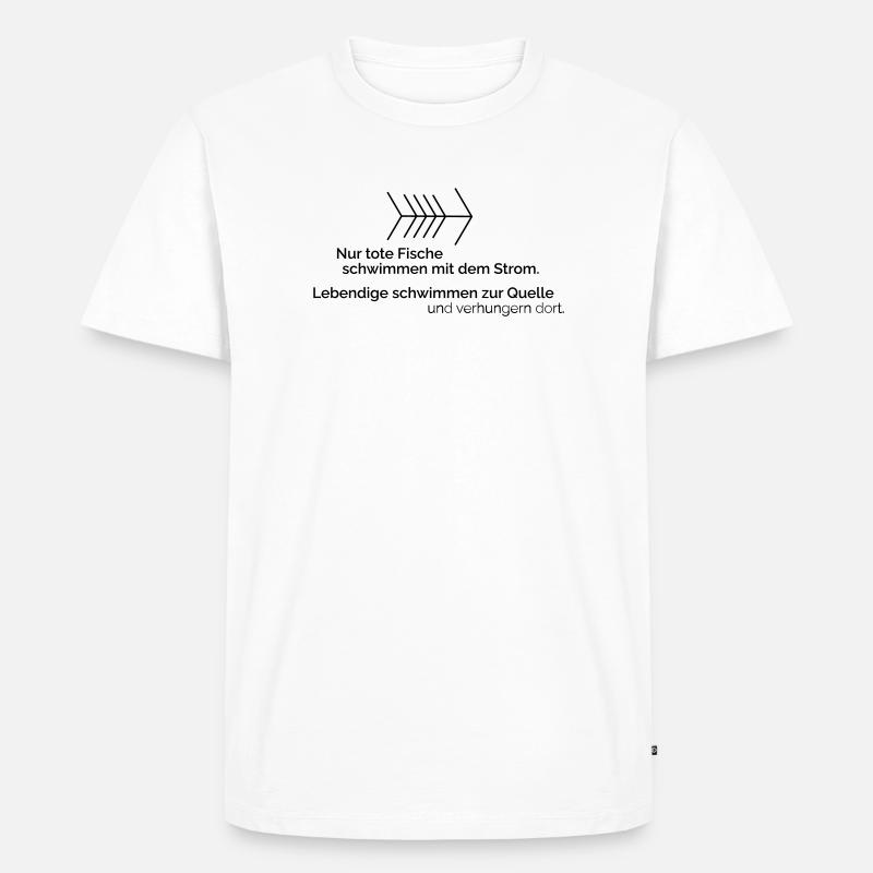 Mit dem Strom - Männer Premium Bio T-Shirt - Weiß