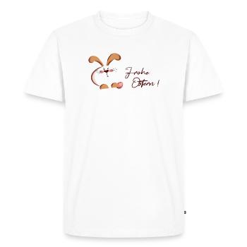 Lapin de Pâques et œuf - T-shirt Premium bio Homme - blanc - Devant - Nico (187cm)