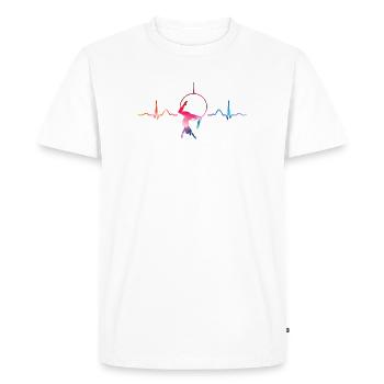 Aerialist Heartbeat Aerial Ring Lyra Air Ring - Men's Premium Organic T-Shirt - white - Front - Nico (187cm)