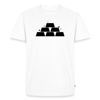 Lingots d’or - T-shirt Premium bio Homme - blanc - Devant - Nico (187cm)