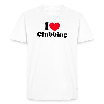 J’adore sortir en boîte - T-shirt Premium bio Homme - blanc - Devant - Nico (187cm)