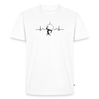 Aerialist Heartbeat Aerial Ring Lyra Air Ring - Men's Premium Organic T-Shirt - white - Front - Nico (187cm)