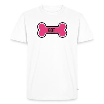 Maman chiot chiot à la clavicule - T-shirt Premium bio Homme - blanc - Devant - Nico (187cm)