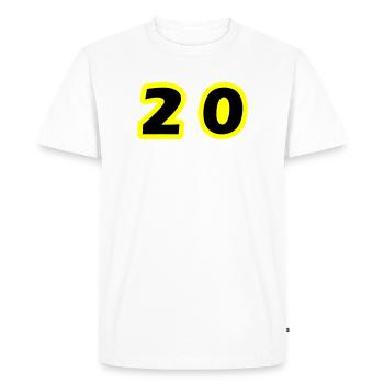20 Symbole numérique - T-shirt Premium bio Homme - blanc - Devant - Nico (187cm)