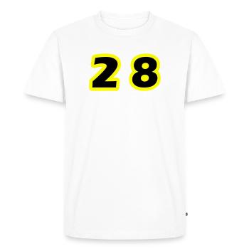 28 Symbole numérique - T-shirt Premium bio Homme - blanc - Devant - Nico (187cm)