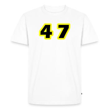 47 Symbole numérique - T-shirt Premium bio Homme - blanc - Devant - Nico (187cm)