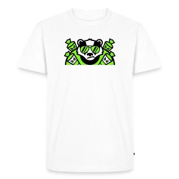 Logo des cornets de sucre blaireaux - T-shirt Premium bio Homme - blanc - Devant - Nico (187cm)