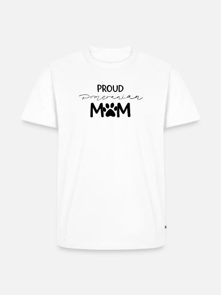 Stolze Pom Mutter, Zwergspitz - Männer Premium Bio T-Shirt - Weiß