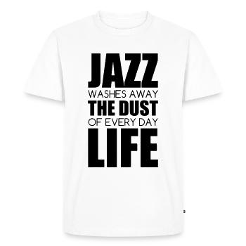 Jazz - Music - Blues - Funk - Jazzman - Groove - T-shirt Premium bio Homme - blanc - Devant - Nico (187cm)