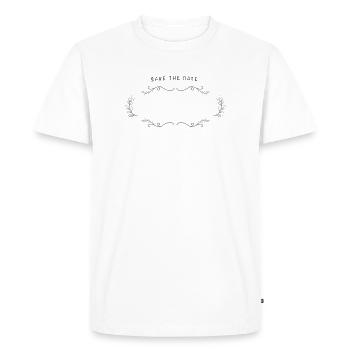 SAVE THE DATE | Champ vide à étiqueter - T-shirt Premium bio Homme - blanc - Devant - Nico (187cm)