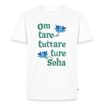 Om Tare Tuttare Ture Soha - T-shirt Premium bio Homme - blanc - Devant - Nico (187cm)