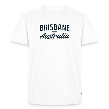 Brisbane Australie Script - T-shirt Premium bio Homme - blanc - Devant - Nico (187cm)