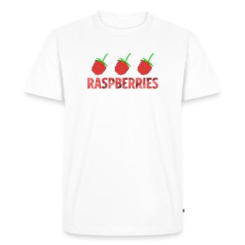 RASPBERRIES - Men's Premium Organic T-Shirt - white - Front - Nico (187cm)